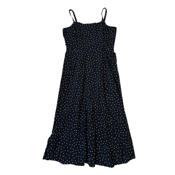 GAP Black and White Polka Dot Maxi Dress Fall Casual Layering Seasonal Medium - Picture 1 of 7